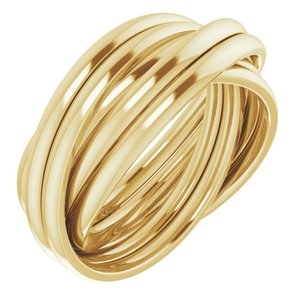 14K Yellow Gold 6-Band Rolling Ring Size 6
