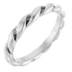 14K White Gold Twisted Band Size 7