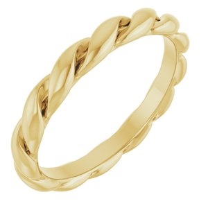 14K Yellow Gold Twisted Band Size 7