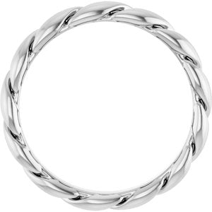 14K White Gold Twisted Band Size 7