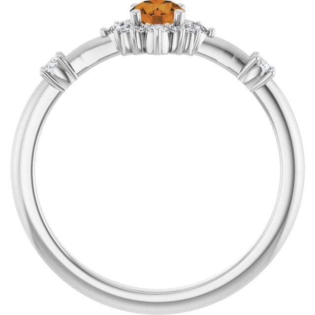 14K Yellow Or White or Rose Gold Round Polished Natural Diamond Halo-Style Ring