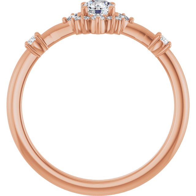 14K Yellow Or White or Rose Gold Round Polished Natural Diamond Halo-Style Ring