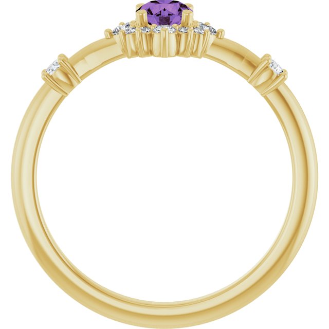 14K Yellow Or White or Rose Gold Round Polished Natural Diamond Halo-Style Ring