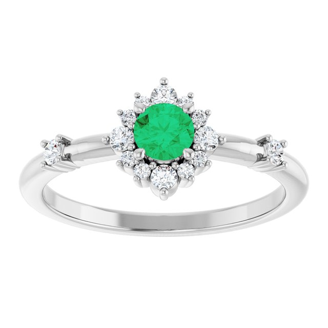 14K Yellow Or White or Rose Gold Round Polished Natural Diamond Halo-Style Ring
