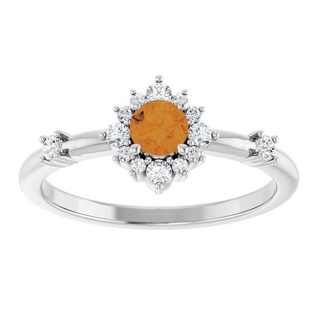 14K Yellow Or White or Rose Gold Round Polished Natural Diamond Halo-Style Ring