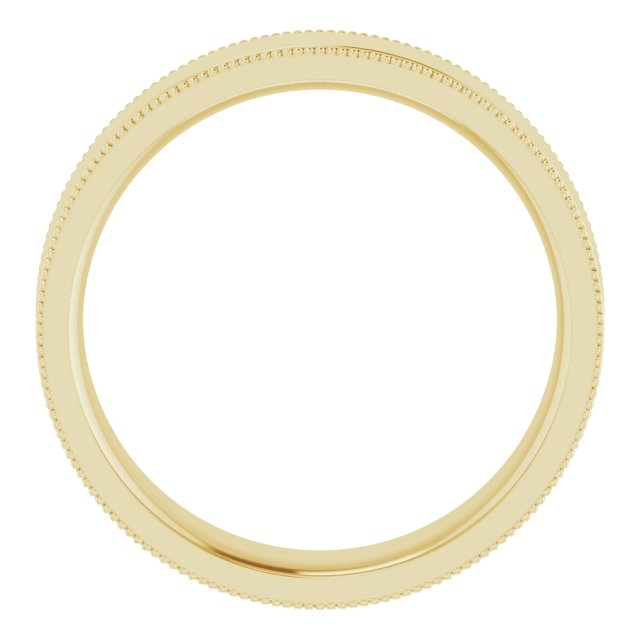14K Yellow Or White Or Rose Gold Or Sterling Silver Or Platinum Standard Weight Milgrain Flat Comfort Fit Band