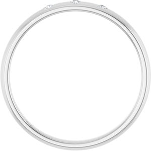 14K White Gold Round 1.5 Mm G-H Si2-Si3 .04 Ctw Natural Diamond Half-Round Comfort-Fit Band Size 6.5