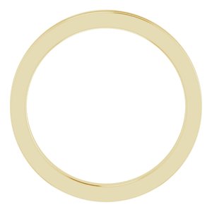 14K Yellow Gold 2 Mm Polished Flat Comfort-Fit Band With Milgrain Size 7.5