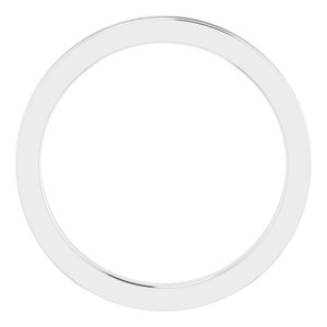 14K White Gold 2 Mm Polished Flat Comfort-Fit Band With Milgrain Size 6
