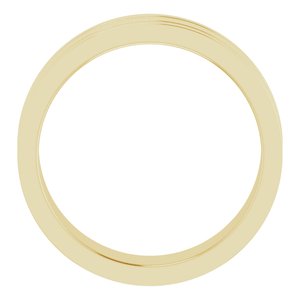 14K Yellow Gold 6 Mm Polished Flat Comfort-Fit Band With Milgrain Size 9.5