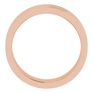 14K Rose Gold 6 Mm Polished Flat Comfort-Fit Band With Milgrain Size 5.5