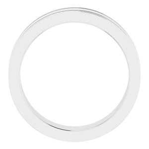 14K White Gold 5 Mm Polished Flat Comfort-Fit Band With Milgrain Size 11