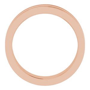 14K Rose Gold 5 Mm Polished Flat Comfort-Fit Band With Milgrain Size 9
