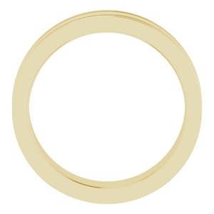 14K Yellow Gold 5 Mm Polished Flat Comfort-Fit Band With Milgrain Size 9