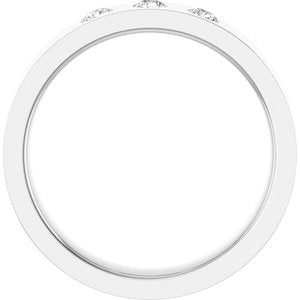 14K White Gold 4 Mm Si2-Si3, G-H Polished 1/5 Ctw Natural Diamond Flat Comfort-Fit Band Size 7