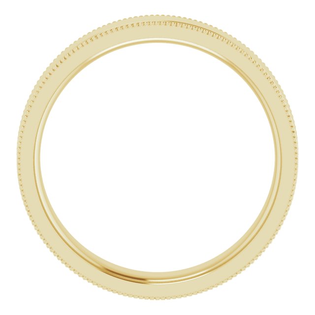 14K Yellow Or White Or Rose Gold Or Sterling Silver Or Platinum Standard Weight Milgrain Flat Comfort Fit Band