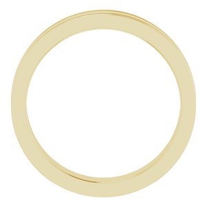 14K Yellow Gold 4 Mm Polished Flat Comfort-Fit Band With Milgrain Size 6.5
