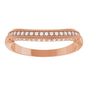 14K Rose Gold All Shapes And Sizes Si2-Si3, G-H :: 1/8 Ctw Polished 1/8 Ctw Natural Diamond Matching Band