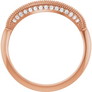 14K Rose Gold All Shapes And Sizes Si2-Si3, G-H :: 1/8 Ctw Polished 1/8 Ctw Natural Diamond Matching Band