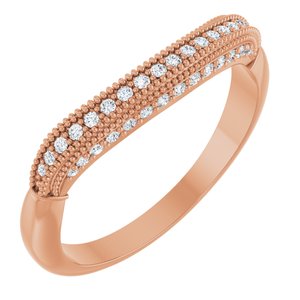 14K Rose Gold All Shapes And Sizes Si2-Si3, G-H :: 1/8 Ctw Polished 1/8 Ctw Natural Diamond Matching Band