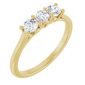 14K Yellow Gold Round 3.5 Mm 1/2 Ctw Natural Diamond Anniversary Band Size 7