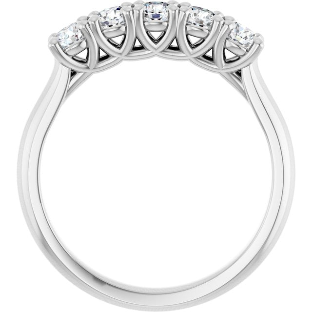 14K White Gold Round 3.2 Mm Polished 5/8 Ctw Lab-Grown Diamond Anniversary Band, Size 7