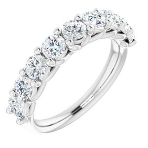 14K White Gold 3.5 Mm Polished 1 1/3 Ctw Natural Diamond Anniversary Band Size 7