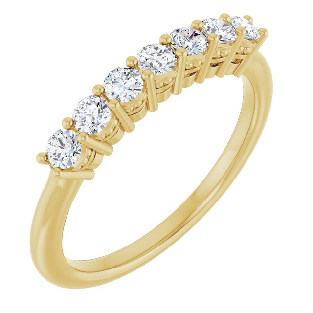 14K Yellow Or White Gold Round 2.5 Mm Polished 3/8 Ctw Lab-Grown Diamond Anniversary Band Size 7