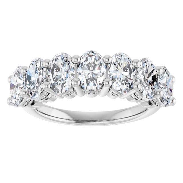 14K Yellow Or White Gold Oval 6 X 4 Mm Polished 2 3/4 Ctw Lab-Grown Diamond Anniversary Band Size 7
