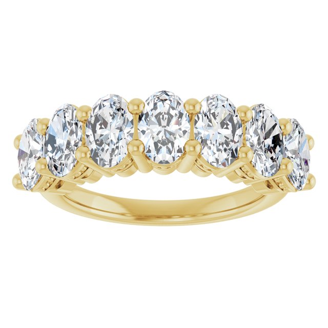 14K Yellow Or White Gold Oval 6 X 4 Mm Polished 2 3/4 Ctw Lab-Grown Diamond Anniversary Band Size 7