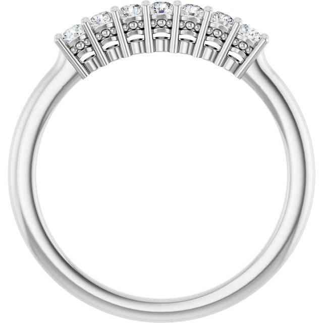14K Yellow Or White Gold Round 2 Mm Polished 1/5 Ctw Lab-Grown Diamond Anniversary Band Size 7