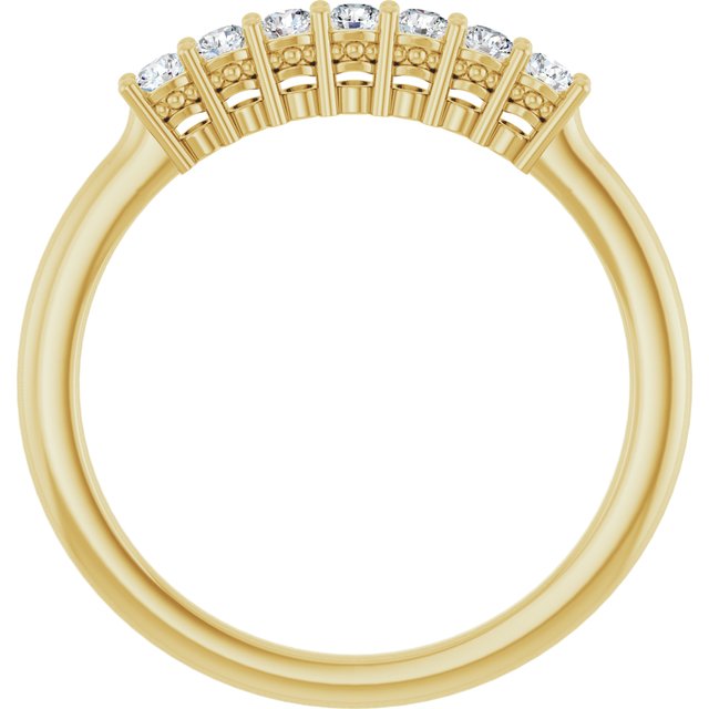 14K Yellow Or White Gold Round 2 Mm Polished 1/5 Ctw Lab-Grown Diamond Anniversary Band Size 7