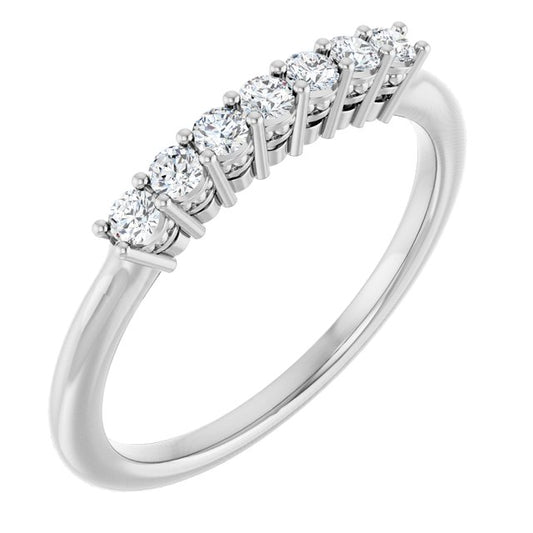 14K Yellow Or White Gold Round 2 Mm Polished 1/5 Ctw Lab-Grown Diamond Anniversary Band Size 7
