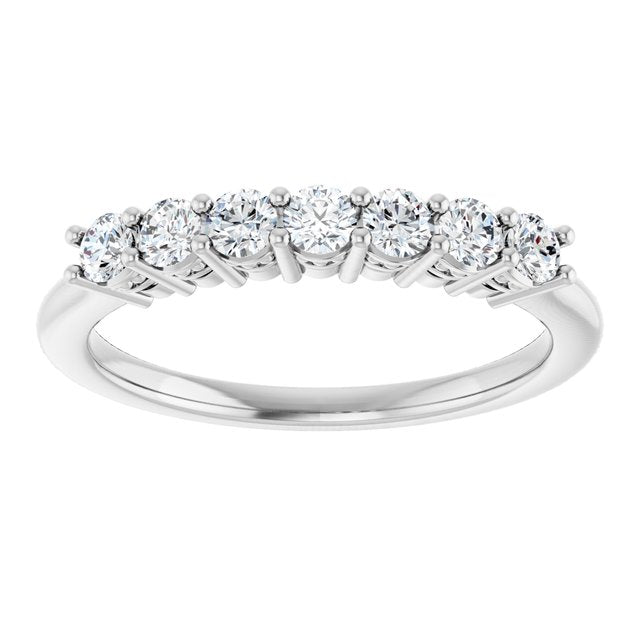 14K Yellow Or White Gold Round 2.5 Mm Polished 3/8 Ctw Lab-Grown Diamond Anniversary Band Size 7