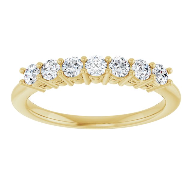 14K Yellow Or White Gold Round 2.5 Mm Polished 3/8 Ctw Lab-Grown Diamond Anniversary Band Size 7