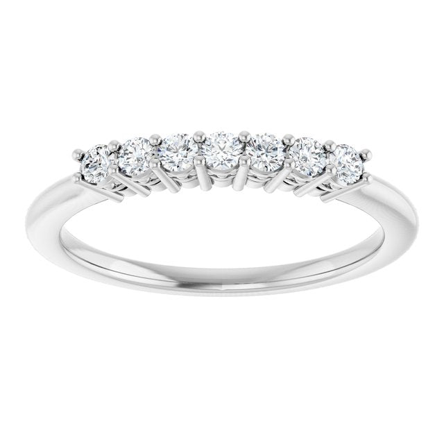 14K Yellow Or White Gold Round 2 Mm Polished 1/5 Ctw Lab-Grown Diamond Anniversary Band Size 7