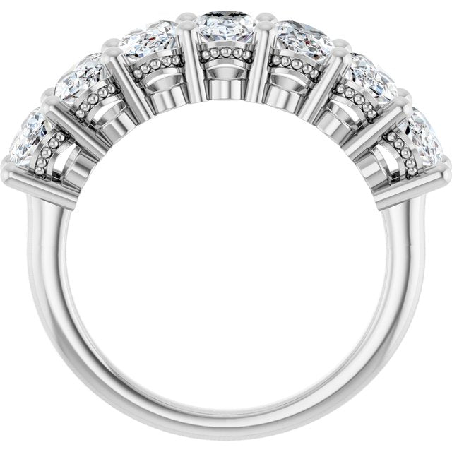 14K Yellow Or White Gold Oval 6 X 4 Mm Polished 2 3/4 Ctw Lab-Grown Diamond Anniversary Band Size 7