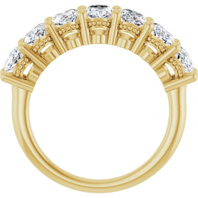 14K Yellow Or White Gold Oval 6 X 4 Mm Polished 2 3/4 Ctw Lab-Grown Diamond Anniversary Band Size 7