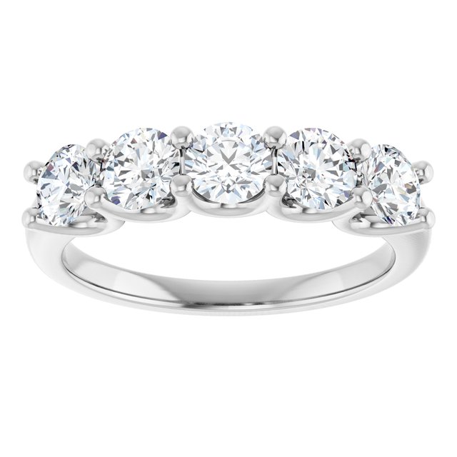 14K Yellow Or White Gold Round Polished Lab-Grown Diamond Anniversary Band, Size: 7