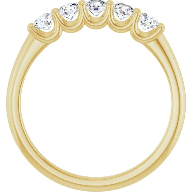 14K Yellow Or White Gold Round Polished Lab-Grown Diamond Anniversary Band, Size: 7