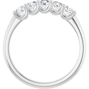 14K White Gold Round 3 Mm Polished 1/2 Ctw Lab-Grown Diamond Anniversary Band Size 7