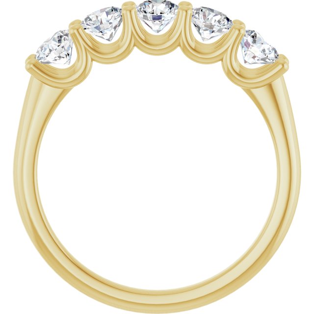 14K Yellow Or White Gold Round Polished Lab-Grown Diamond Anniversary Band, Size: 7