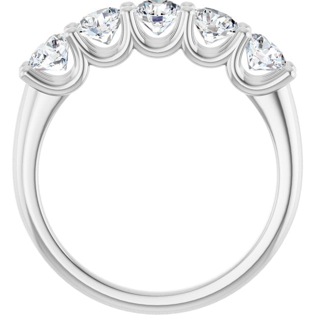 14K Yellow Or White Gold Round Polished Lab-Grown Diamond Anniversary Band, Size: 7