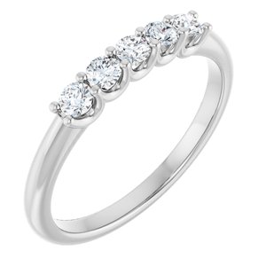14K White Gold Round 2.5 Mm Polished 1/3 Ctw Lab-Grown Diamond Anniversary Band Size 7