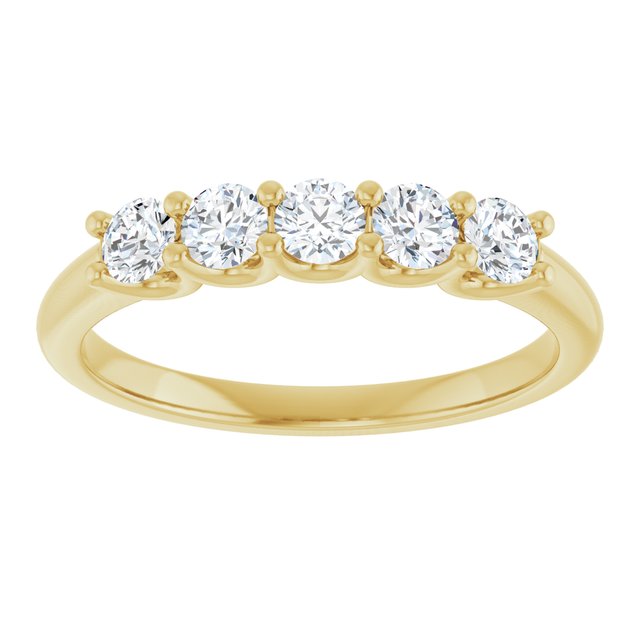 14K Yellow Or White Gold Round Polished Lab-Grown Diamond Anniversary Band, Size: 7