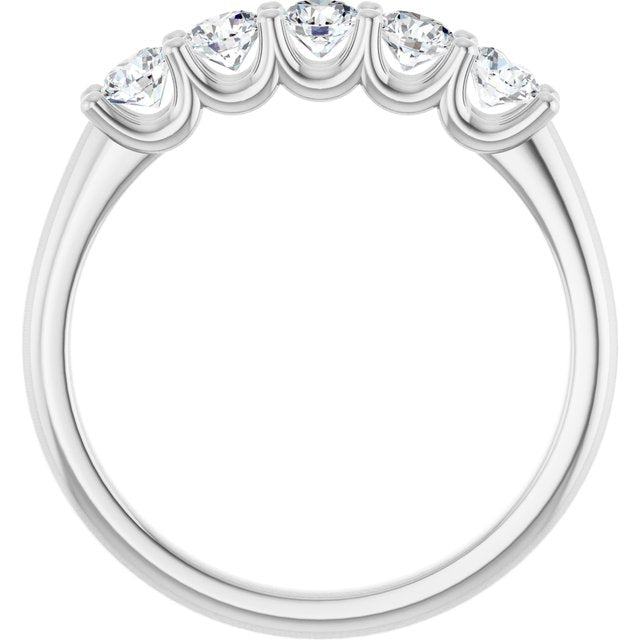 14K Yellow Or White Gold Round Polished Lab-Grown Diamond Anniversary Band, Size: 7