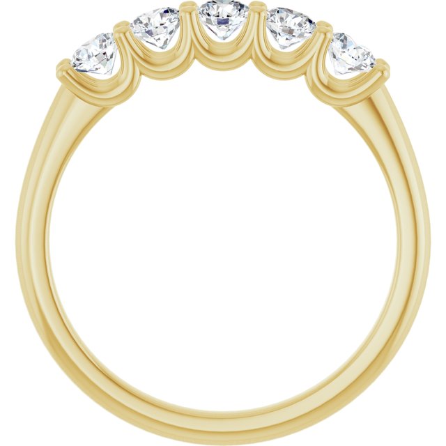 14K Yellow Or White Gold Round Polished Lab-Grown Diamond Anniversary Band, Size: 7