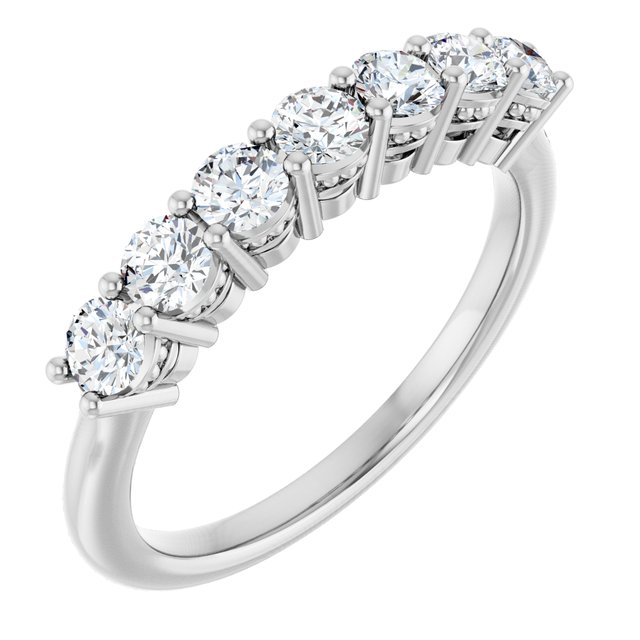14K Yellow Or White Gold Round 3 Mm Polished 3/4 Ctw Lab-Grown Diamond Anniversary Band Size 7
