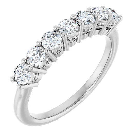 14K Yellow Or White Gold Round 3 Mm Polished 3/4 Ctw Lab-Grown Diamond Anniversary Band Size 7