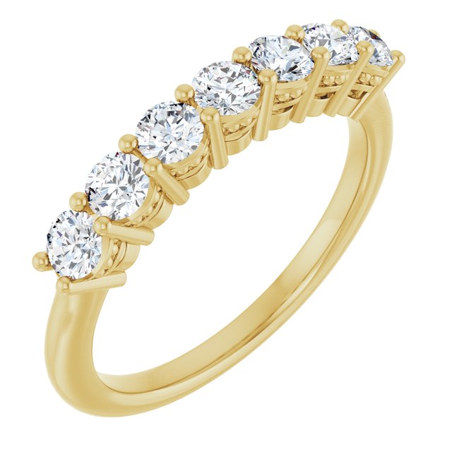 14K Yellow Or White Gold Round 3 Mm Polished 3/4 Ctw Lab-Grown Diamond Anniversary Band Size 7